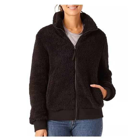 Free Country Women's Black Butter Pile Sherpa Full Zip Jacket XXL - Picture 2 of 8